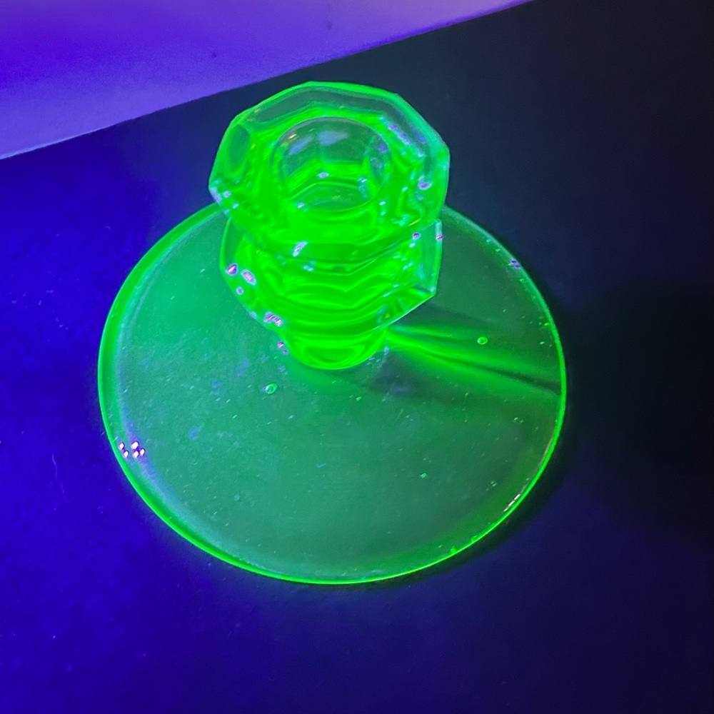 VASELINE GLASS CANDLESTICK